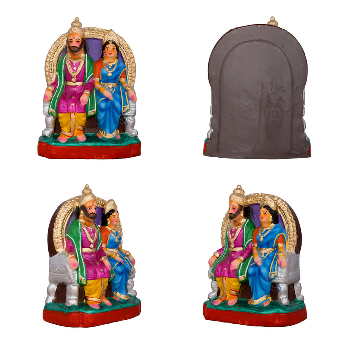 Ramar Bow Broken Clay Golu Bommai Set - 9 x 6 Inches | 13 Pcs/ Giri Kolu Bommai/ Navaratri Golu Bomma/ Dasara doll