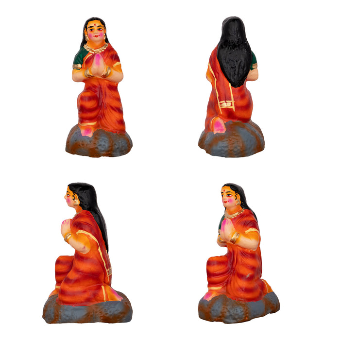 Ahalya Moksham Clay Golu Bommai Set - 9 x 3.5 Inches | Giri Golu Doll/ Navaratri Golu Bomma/Gombe/Dasara Bommai