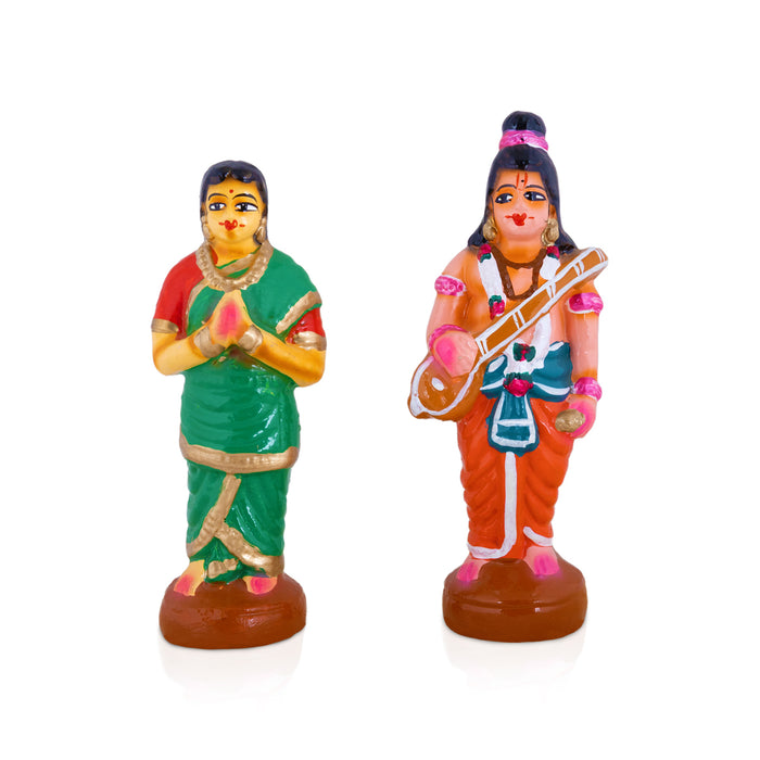 Andal Kalyanam Clay Golu Bommai Set - 8 x 3 Inches | Giri Golu Bommai/ Navaratri Golu Doll/ Gombe
