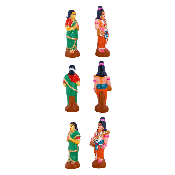 Andal Kalyanam Clay Golu Bommai Set - 8 x 3 Inches | Giri Golu Bommai/ Navaratri Golu Doll/ Gombe