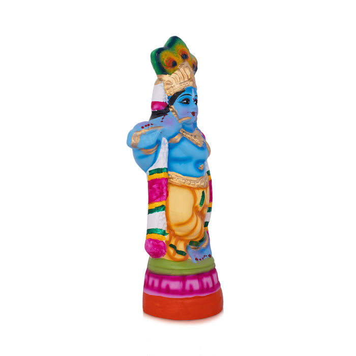 Flute Krishna Paper Mache Golu Bommai - 9 x 5 Inches | Giri Golu Bommalu/ Navaratri kolu Bommai/ Dasara Doll