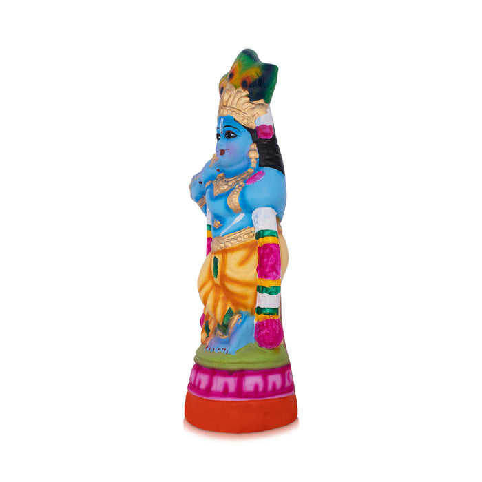 Flute Krishna Paper Mache Golu Bommai - 9 x 5 Inches | Giri Golu Bommalu/ Navaratri kolu Bommai/ Dasara Doll