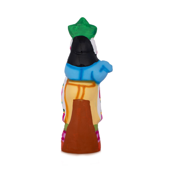 Flute Krishna Paper Mache Golu Bommai - 9 x 5 Inches | Giri Golu Bommalu/ Navaratri kolu Bommai/ Dasara Doll