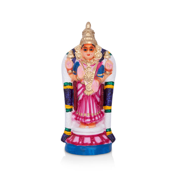Akhilandeshwari Paper Mache Golu Bommai - 6.5 x 3 Inches | Giri Golu Doll/ Navaratri Golu Bommalu/ Bomma/Gombe