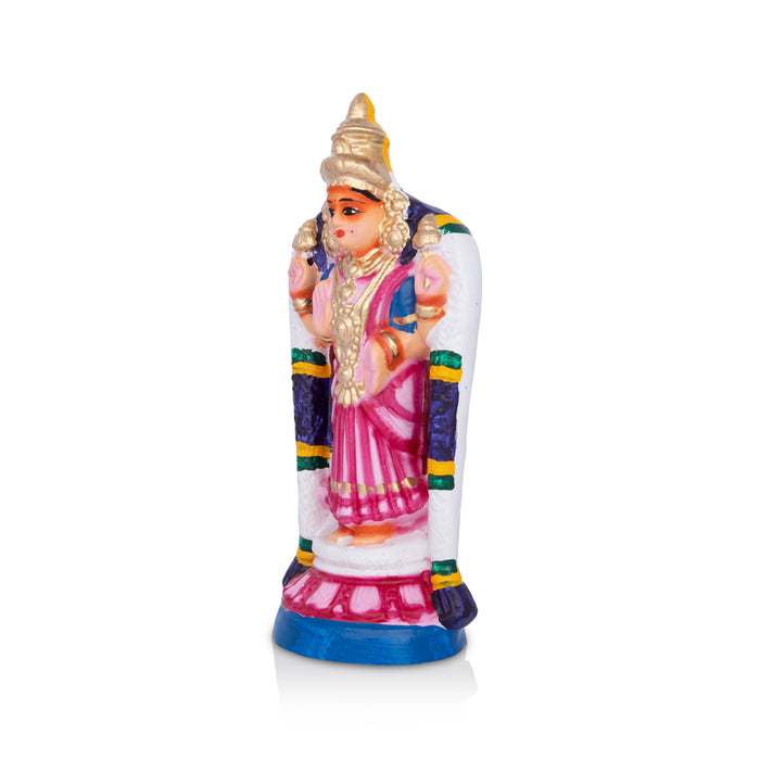 Akhilandeshwari Paper Mache Golu Bommai - 6.5 x 3 Inches | Giri Golu Doll/ Navaratri Golu Bommalu/ Bomma/Gombe