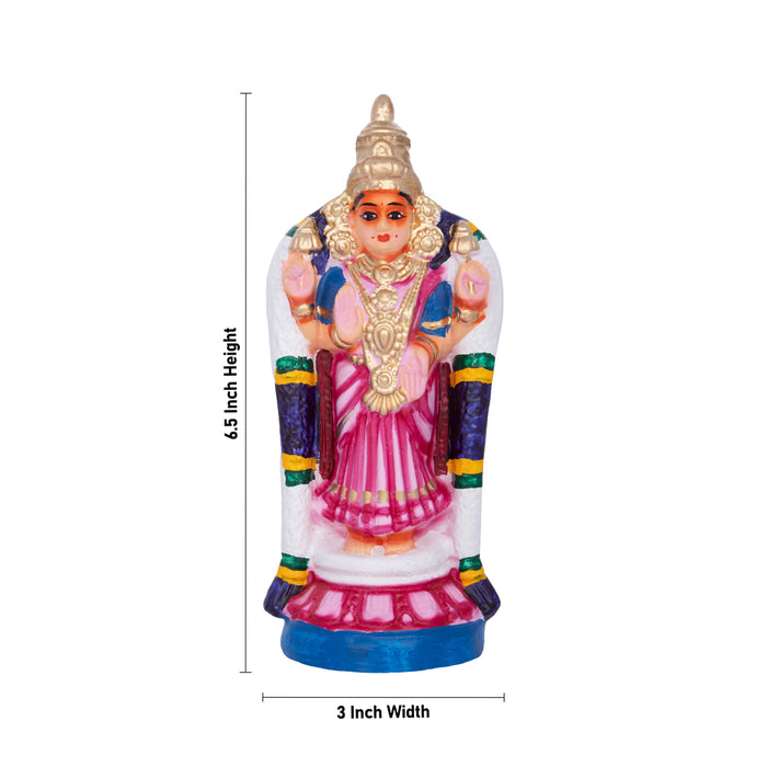 Akhilandeshwari Paper Mache Golu Bommai - 6.5 x 3 Inches | Giri Golu Doll/ Navaratri Golu Bommalu/ Bomma/Gombe