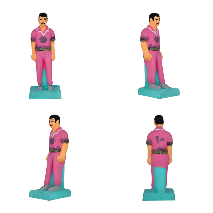 Cricket Clay Golu Bommai Set - 7 x 2.5 Inches |16 Pcs/ Giri Golu Doll/ Navaratri Golu Bomma/Gombe/Bommai