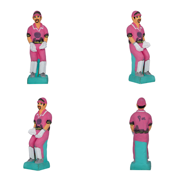 Cricket Clay Golu Bommai Set - 7 x 2.5 Inches |16 Pcs/ Giri Golu Doll/ Navaratri Golu Bomma/Gombe/Bommai