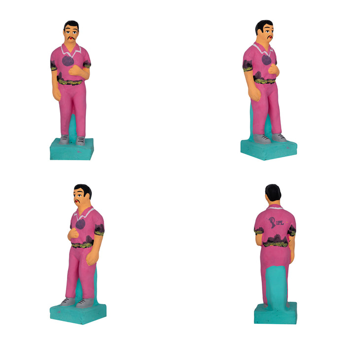 Cricket Clay Golu Bommai Set - 7 x 2.5 Inches |16 Pcs/ Giri Golu Doll/ Navaratri Golu Bomma/Gombe/Bommai