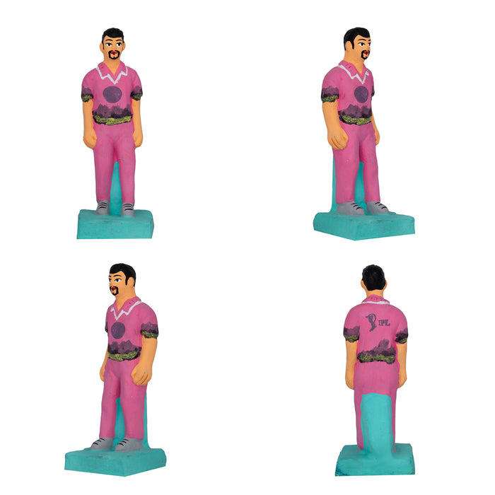 Cricket Clay Golu Bommai Set - 7 x 2.5 Inches |16 Pcs/ Giri Golu Doll/ Navaratri Golu Bomma/Gombe/Bommai