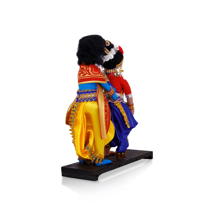 Radha Krishna Statue Cotton Golu Bommai- 10 X 8.75 Inches | Navratri Gombe/ Giri Golu Doll For Navaratri Decor
