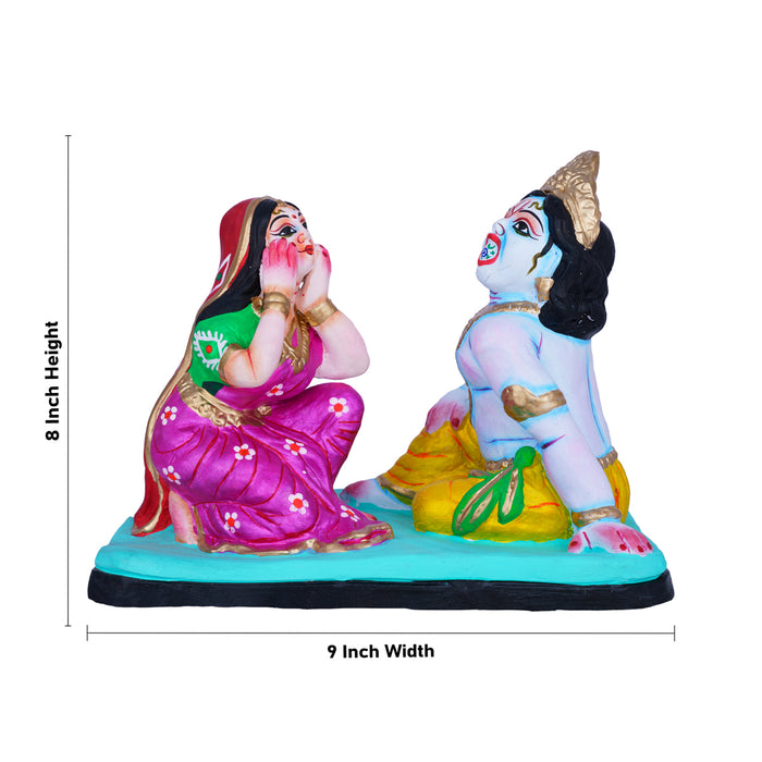Yashoda Sees the Universe in Krishna's Mouth Clay Golu Bommai - 8 x 9 Inches | Giri Golu Doll/ Navaratri Kolu Bommai