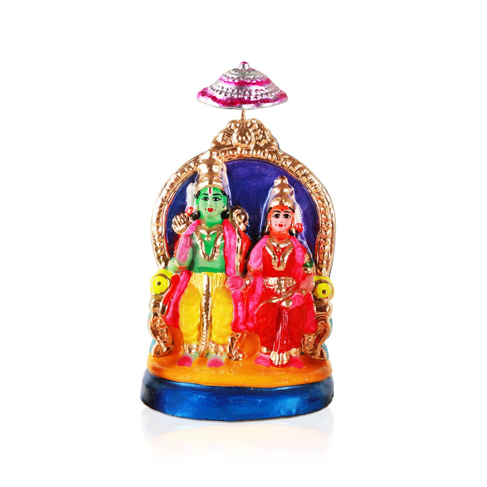 Ramar Pattabhishekam Clay Golu Bommai Set - 8 x 5 Inches | Giri Golu Doll/ Navaratri Golu Bomma/Gombe/Bommai