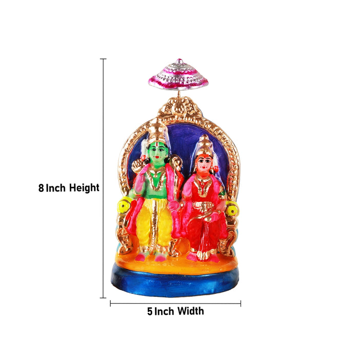 Ramar Pattabhishekam Clay Golu Bommai Set - 8 x 5 Inches | Giri Golu Doll/ Navaratri Golu Bomma/Gombe/Bommai