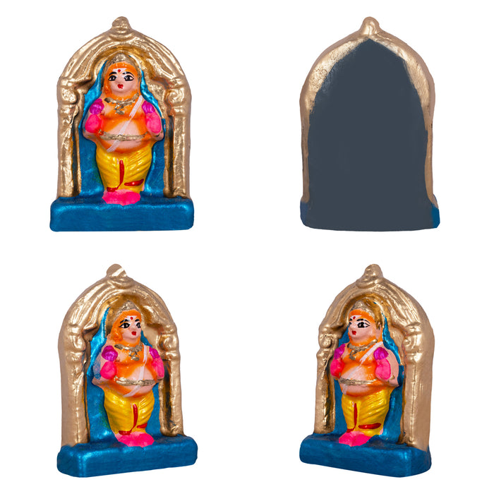 Kubera Clay Golu Bommai Set - 9 x 8.5 Inches | Giri Golu Doll/ Navaratri Golu Bomma/Gombe/Bommalu