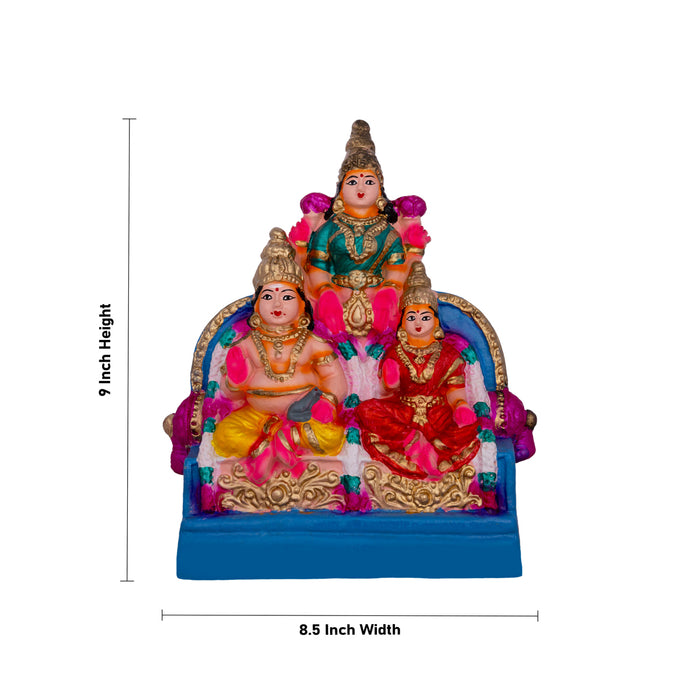 Kubera Clay Golu Bommai Set - 9 x 8.5 Inches | Giri Golu Doll/ Navaratri Golu Bomma/Gombe/Bommalu