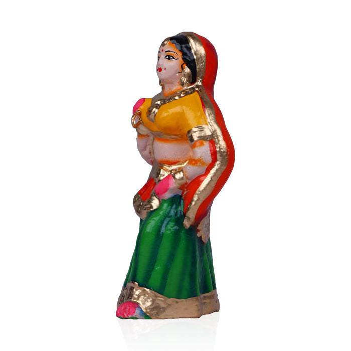 Yasodha Kannan Clay Golu Bommai Set - 6 x 36 Inches | 4 Pcs/ Giri Kolu Bommai/ Navaratri Golu Doll/ Dasara Doll