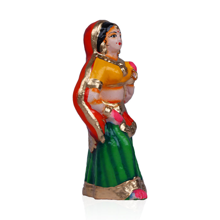 Yasodha Kannan Clay Golu Bommai Set - 6 x 36 Inches | 4 Pcs/ Giri Kolu Bommai/ Navaratri Golu Doll/ Dasara Doll