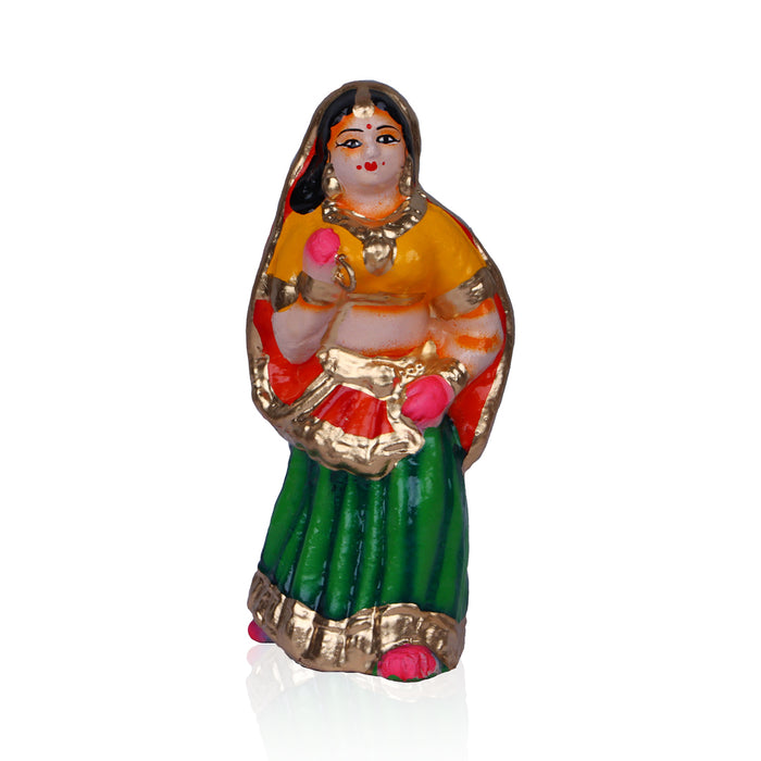 Yasodha Kannan Clay Golu Bommai Set - 6 x 36 Inches | 4 Pcs/ Giri Kolu Bommai/ Navaratri Golu Doll/ Dasara Doll