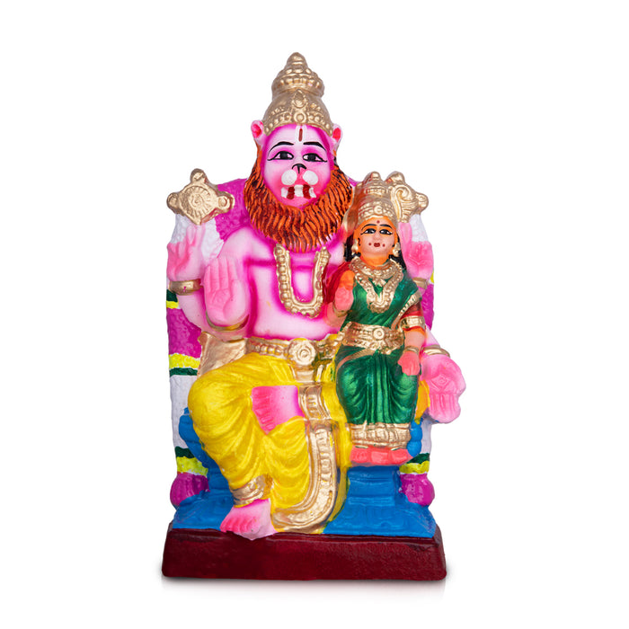 Lakshmi Narasimhar Clay Golu Bommai - 11 x 6 Inches | Giri Golu Doll/ Navaratri Golu Bommalu/Gombe