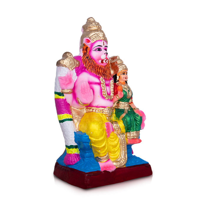 Lakshmi Narasimhar Clay Golu Bommai - 11 x 6 Inches | Giri Golu Doll/ Navaratri Golu Bommalu/Gombe