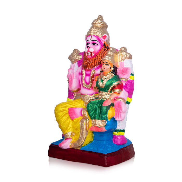 Lakshmi Narasimhar Clay Golu Bommai - 11 x 6 Inches | Giri Golu Doll/ Navaratri Golu Bommalu/Gombe