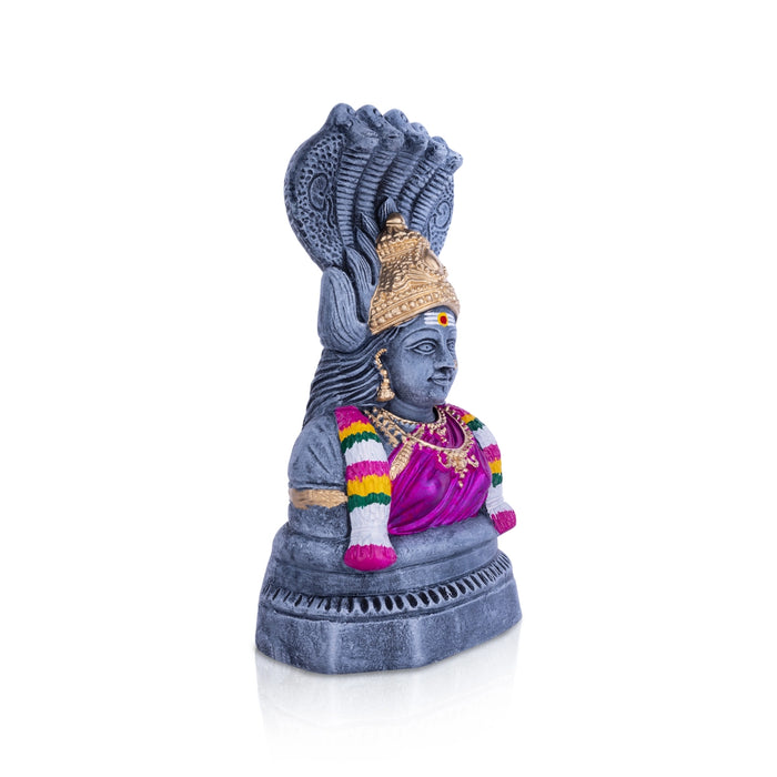 Karumariamman Statue Clay Golu Bommai - 13 X 6 Inches | Navratri Gombe/ Giri Golu Doll For Navaratri Decor