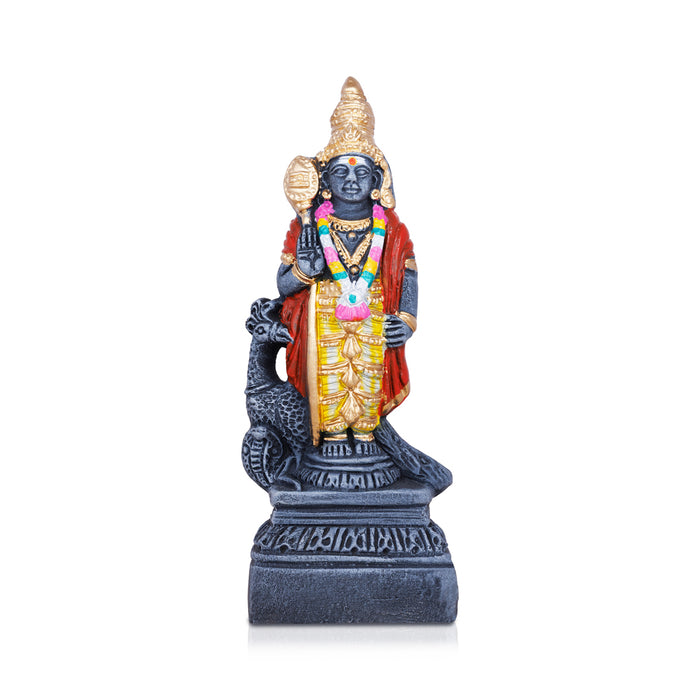 Kalvettu Murugan Stone Finish Clay Golu Bommai - 11 x 6.5 Inches | Giri Golu Bommalu/ Navaratri kolu Bommai