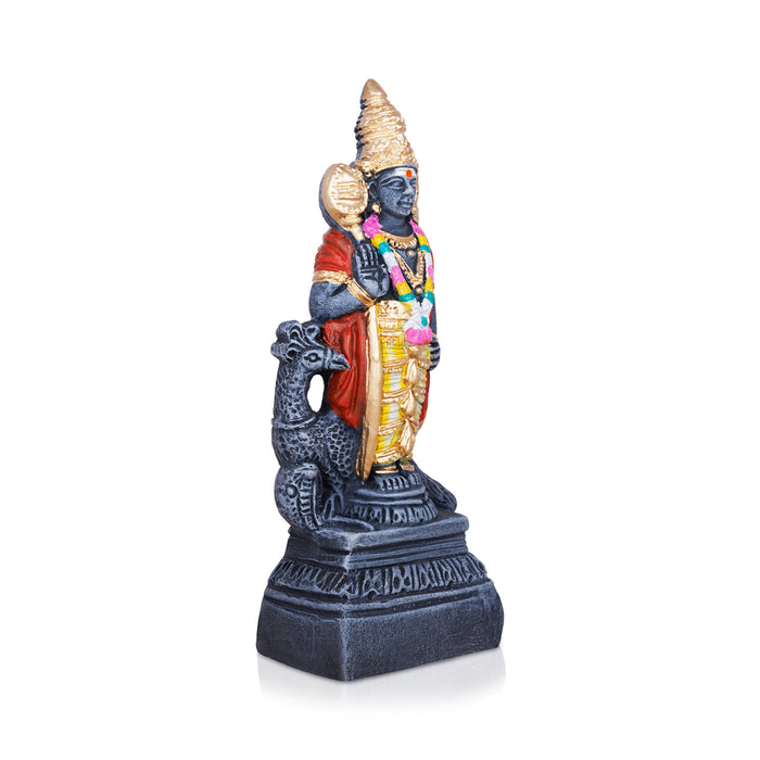 Kalvettu Murugan Stone Finish Clay Golu Bommai - 11 x 6.5 Inches | Giri Golu Bommalu/ Navaratri kolu Bommai