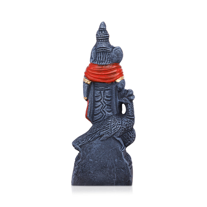 Kalvettu Murugan Stone Finish Clay Golu Bommai - 11 x 6.5 Inches | Giri Golu Bommalu/ Navaratri kolu Bommai