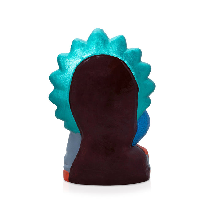 Peacock Murugan Clay Golu Bommai - 7 x 4.75 Inches | Giri Golu Doll/ Navaratri Kolu Bommai/ Gombe/ Bommalu