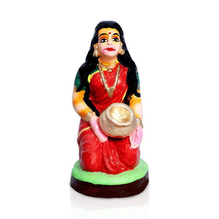 Akshaya Patram Clay Golu Bommai Set - 8 x 4 Inches | Giri Golu Doll/ Navaratri Golu Bommai/Gombe/ Bomma