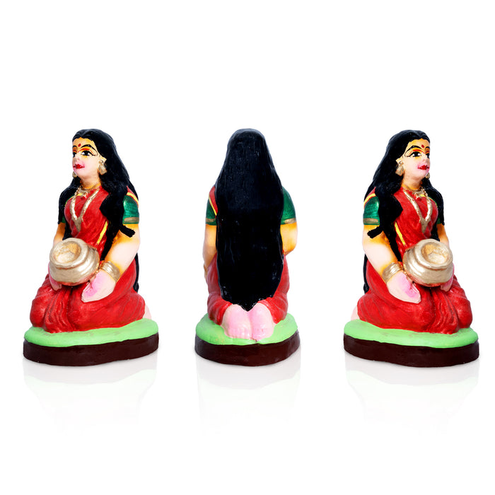 Akshaya Patram Clay Golu Bommai Set - 8 x 4 Inches | Giri Golu Doll/ Navaratri Golu Bommai/Gombe/ Bomma