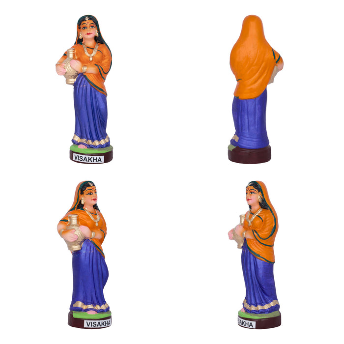 Krishnar Ashtasaki Clay Golu Bommai Set - 10 x 5.5 Inches | Giri Golu Bomma/ Navaratri kolu Bommai/ Dasara doll