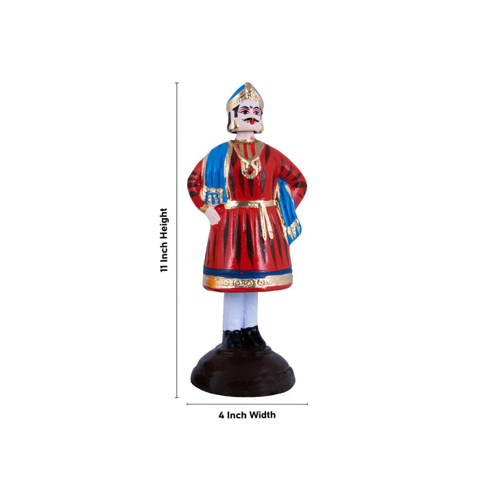 Raja Rani Paper Mache Golu Bommai Pair - 11 X 4 Inches | Navratri Gombe/ Giri Golu Doll For Navaratri Decor