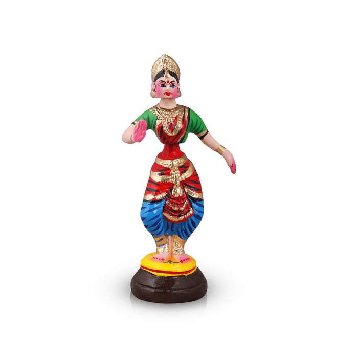 Bharatanatyam Paper Mache Golu Bommai - 12 x 6 Inches | Giri Golu Doll/ Navaratri Golu Bomma/ Gombe/ Bommai