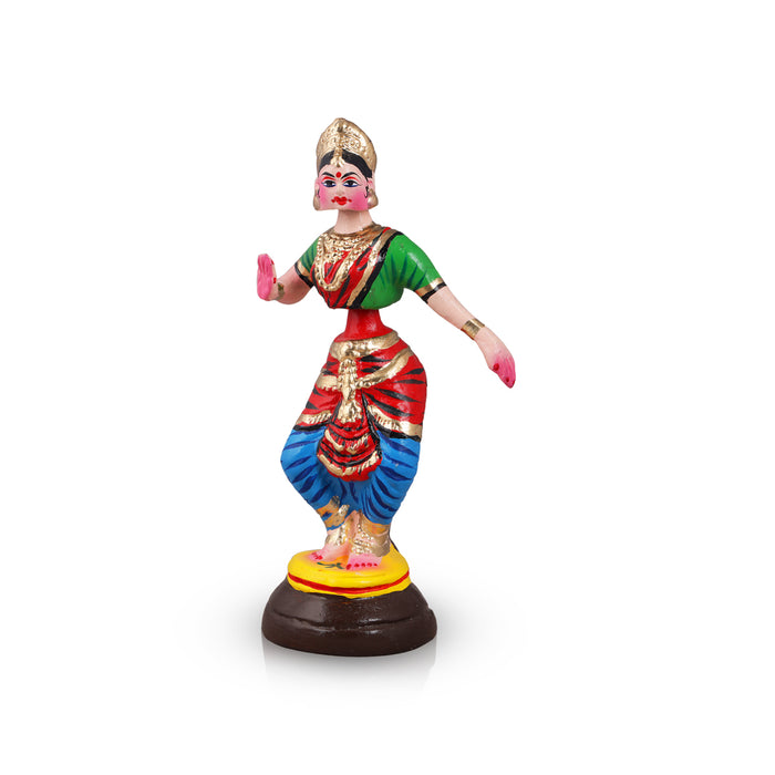 Bharatanatyam Paper Mache Golu Bommai - 12 x 6 Inches | Giri Golu Doll/ Navaratri Golu Bomma/ Gombe/ Bommai