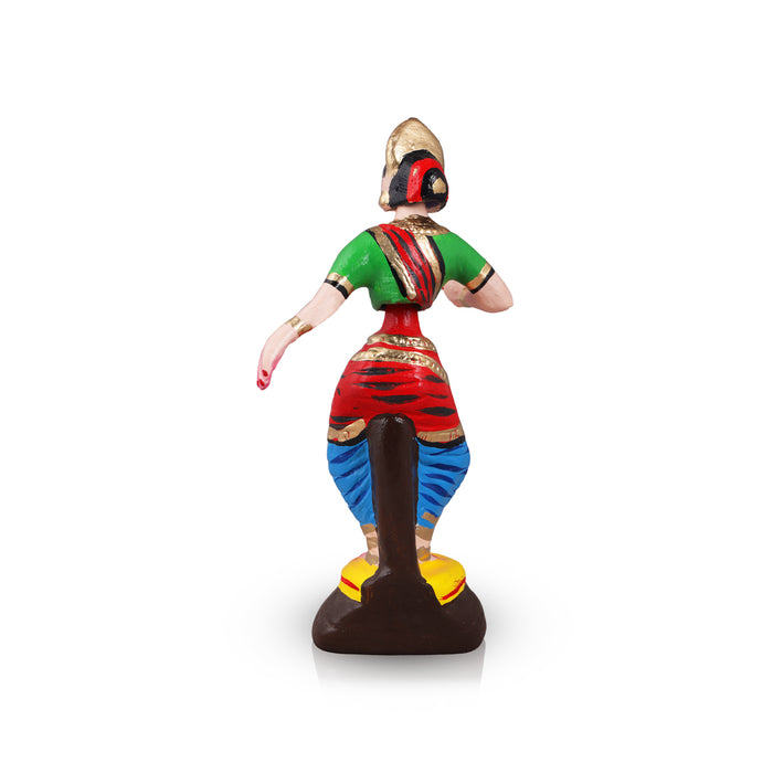 Bharatanatyam Paper Mache Golu Bommai - 12 x 6 Inches | Giri Golu Doll/ Navaratri Golu Bomma/ Gombe/ Bommai
