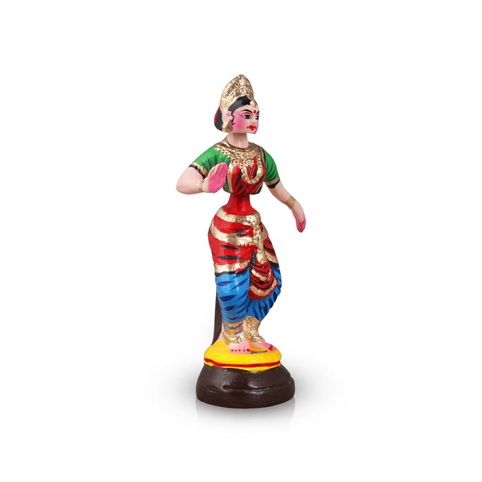 Bharatanatyam Paper Mache Golu Bommai - 12 x 6 Inches | Giri Golu Doll/ Navaratri Golu Bomma/ Gombe/ Bommai