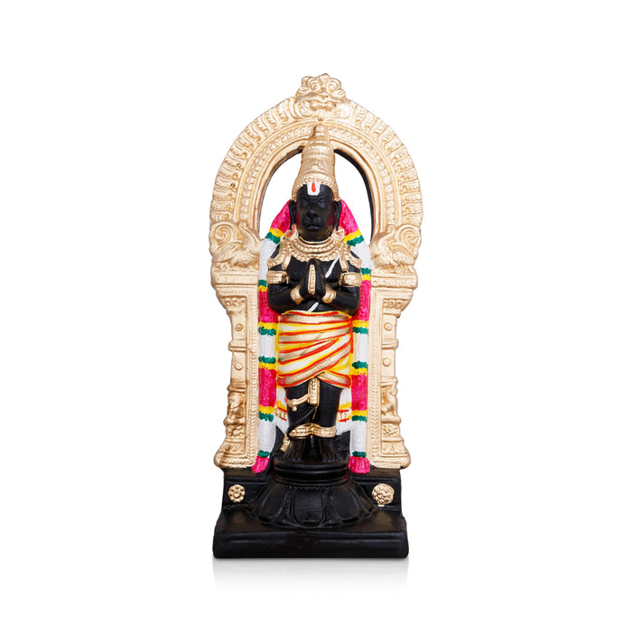 Nanganallur Anjaneyar With Arch Clay Golu Bommai - 15 x 7 Inches | Giri Kolu Bommai/ Navaratri Golu Doll/ Gombe