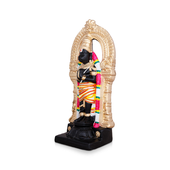 Nanganallur Anjaneyar With Arch Clay Golu Bommai - 15 x 7 Inches | Giri Kolu Bommai/ Navaratri Golu Doll/ Gombe