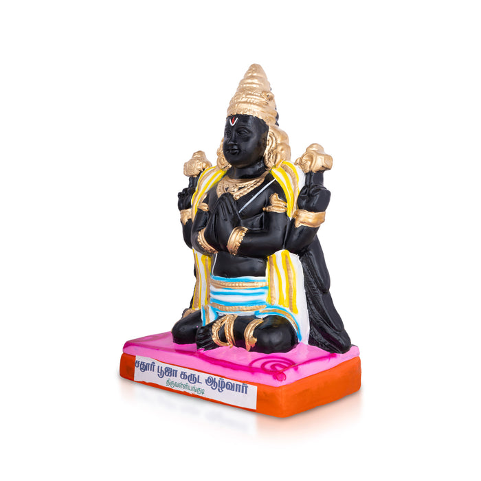 Chaturbhuja Garuda Azhwar Clay Golu Bommai - 12 x 8 Inches | Giri Golu Doll/ Navaratri Golu Bomma/Gombe