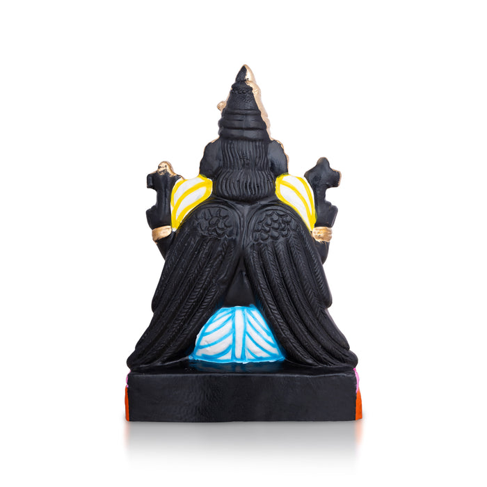 Chaturbhuja Garuda Azhwar Clay Golu Bommai - 12 x 8 Inches | Giri Golu Doll/ Navaratri Golu Bomma/Gombe