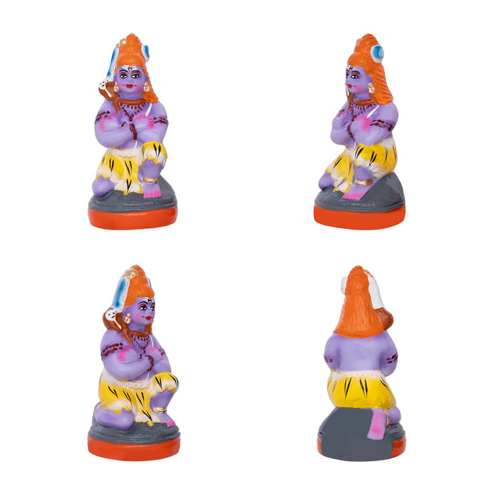 Arupadai Veedu Murugan Statue Clay Golu Bommai Set- 8X7 Inches | Navratri Gombe/Giri Golu Doll For Navaratri Decor