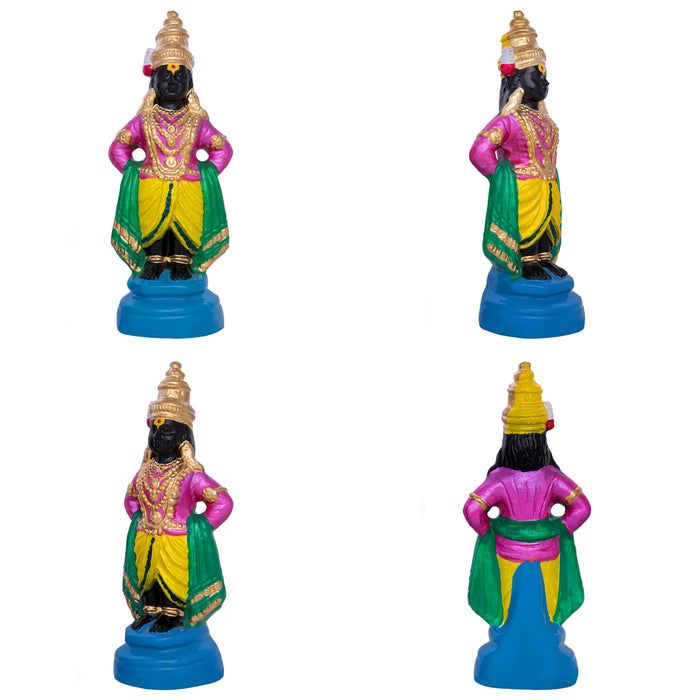 Vittal Rukmini Clay Golu Bommai Pair - 8 x 3 Inches | Golu Doll/ Navaratri kolu Bomma/ Gombe/ Bommalu
