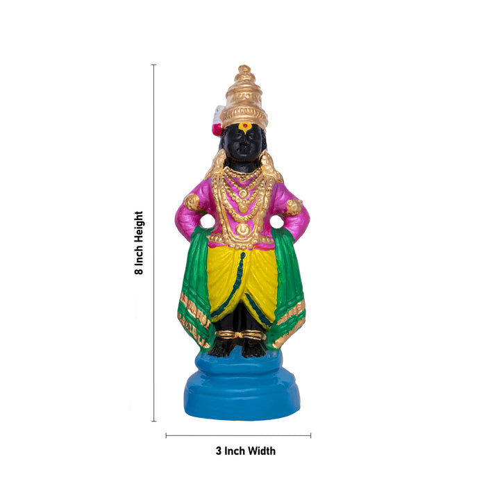 Vittal Rukmini Clay Golu Bommai Pair - 8 x 3 Inches | Golu Doll/ Navaratri kolu Bomma/ Gombe/ Bommalu