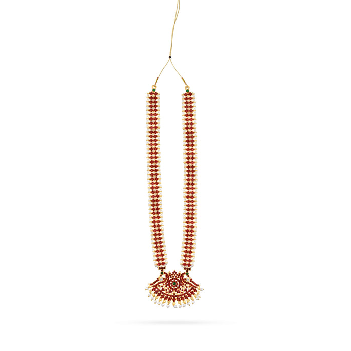 Dance Jewellery Set Without Bangle | Stone & Pearl Design Jewelry/ Kemp Bharatanatyam Jewellery for Women