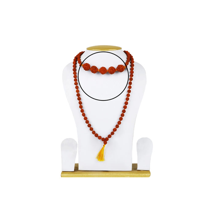 Rudraksha Mala - 24 Inches | 9.5 mm/ 108 Beads/ Ruthratcham Malai/ Rudraksha Mala with Thread Knot for Men & Women