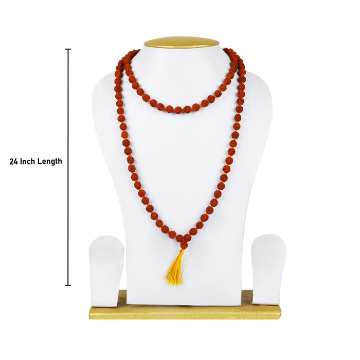 Rudraksha Mala - 24 Inches | 9.5 mm/ 108 Beads/ Ruthratcham Malai/ Rudraksha Mala with Thread Knot for Men & Women