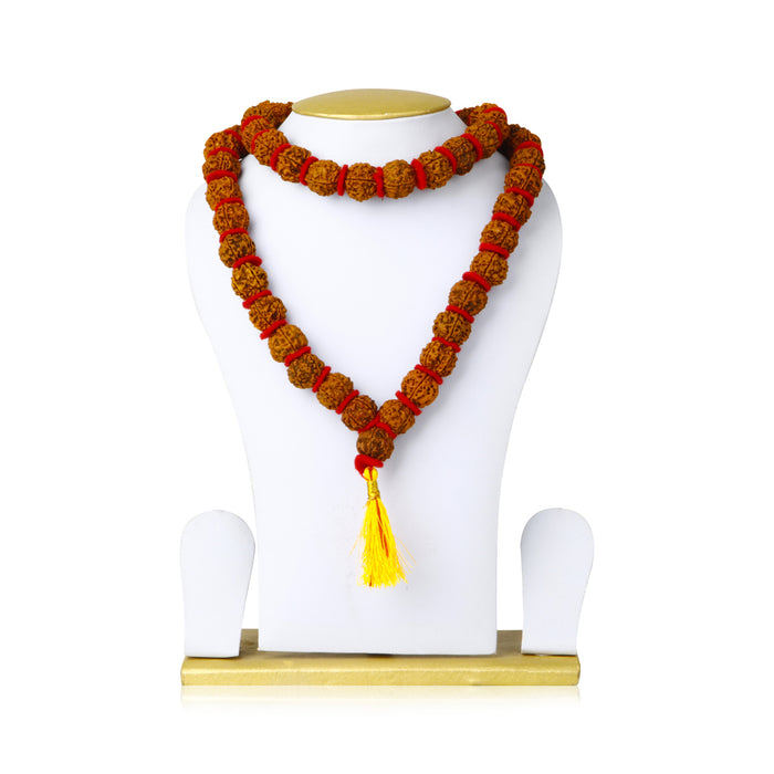 Rudraksha Khanta Mala - 21 Inches | 54 Beads/ 5 Face Japa Mala/ Rudraksha Mala for Meditation & Spiritual Wear